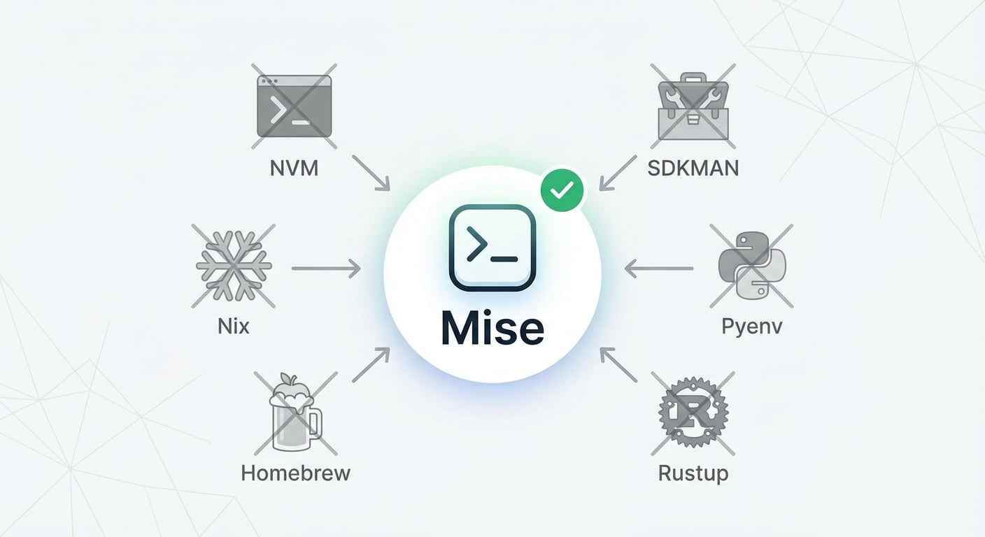 You Don’t Need NVM, SDKMAN, Pyenv, Rustup, Homebrew or even Nix. Try Mise Instead.